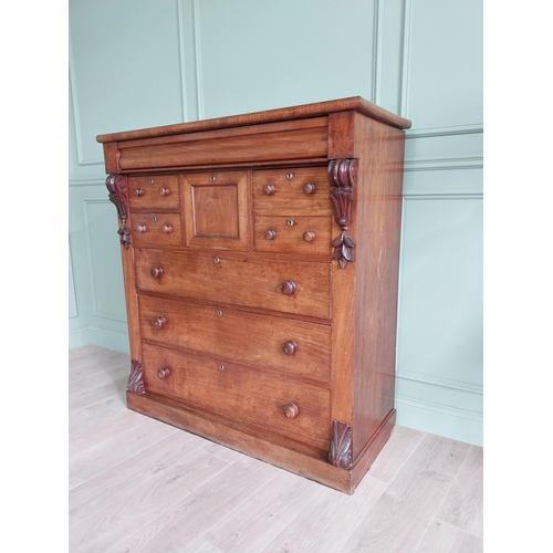 99 - 19th C. mahogany scotch chest of drawers {136 cm H x 128 cm W x 54 cm D}.