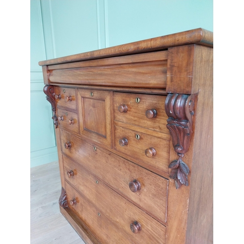 99 - 19th C. mahogany scotch chest of drawers {136 cm H x 128 cm W x 54 cm D}.