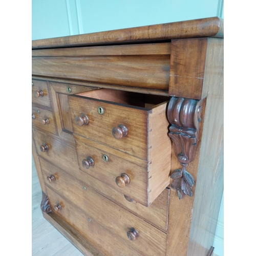 99 - 19th C. mahogany scotch chest of drawers {136 cm H x 128 cm W x 54 cm D}.