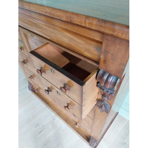 99 - 19th C. mahogany scotch chest of drawers {136 cm H x 128 cm W x 54 cm D}.