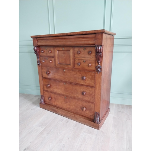 99 - 19th C. mahogany scotch chest of drawers {136 cm H x 128 cm W x 54 cm D}.