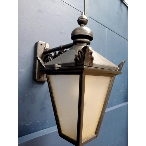 196 - Cast iron wall light {H 50cm x W 26cm x D 44cm }. - NOT AVAILABLE TO VIEW IN PERSON