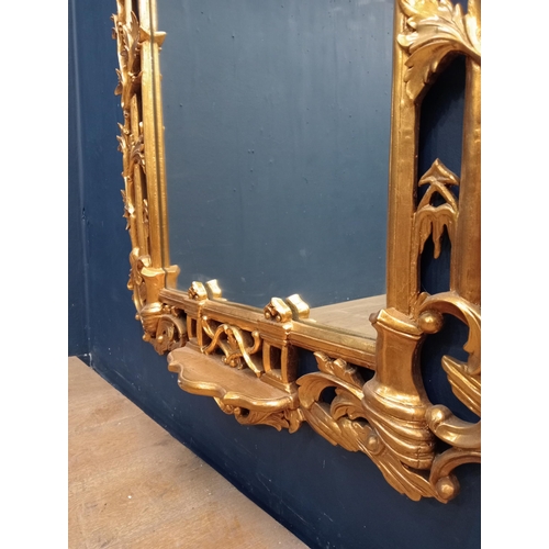 326 - Giltwood pier mirror with shelf {H 200cm x W 95cm x D 10cm }. - NOT AVAILABLE TO VIEW IN PERSON