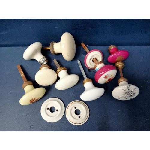 408 - Lot of ceramic door knobs, plates, etc - NOT AVAILABLE TO VIEW IN PERSON