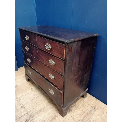 416 - Mahogany chest of drawers. Two small drawers over three large drawers {H 94cm x W 100cm x D 50cm }. ... 