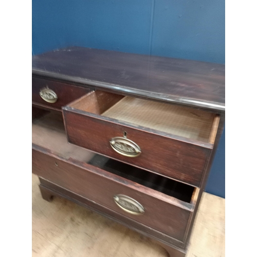 416 - Mahogany chest of drawers. Two small drawers over three large drawers {H 94cm x W 100cm x D 50cm }. ... 