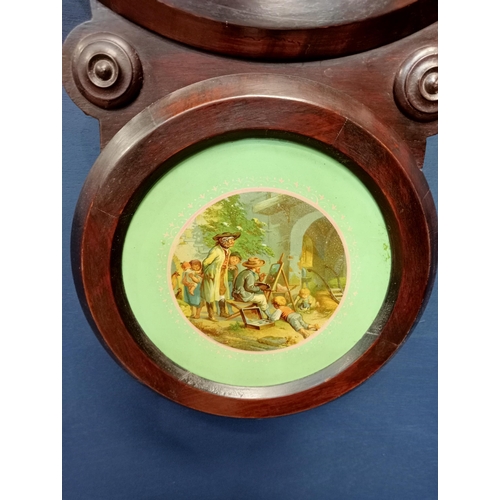 436 - Mahogany wall clock {H 74cm x W 42cm x D 12cm }. - NOT AVAILABLE TO VIEW IN PERSON