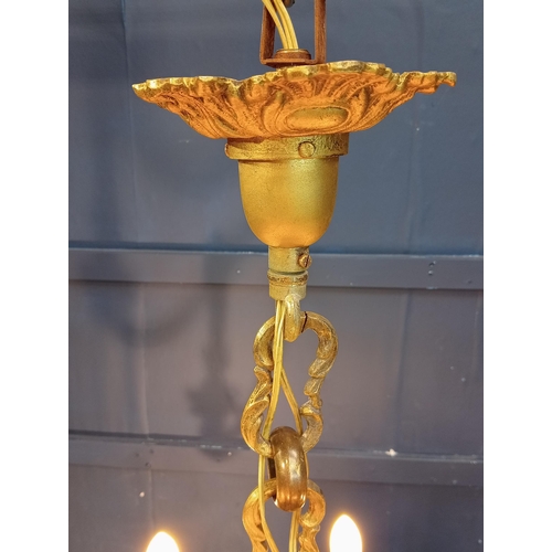469 - Brass eight branch chandelier in the Neoclassical style {H 90cm x Dia 75cm}. - NOT AVAILABLE TO VIEW... 