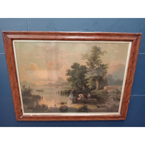 86 - Antique Framed Print of An Anton Dick 892 Painting {H 60cm x W 80cm }. - NOT AVAILABLE TO VIEW IN PE... 