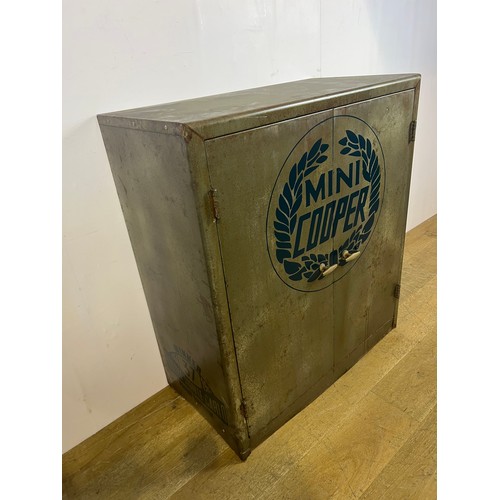 458 - Metal Mini Cooper cabinet {H 101cm x W 90cm x D 47cm }. - NOT AVAILABLE TO VIEW IN PERSON