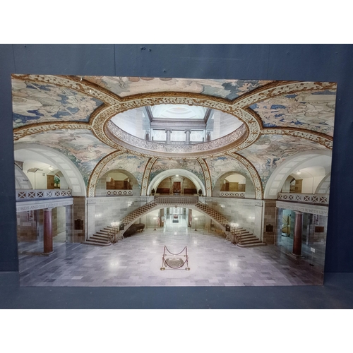 465 - Glass picture of Missouri state capitol, Jefferson City {H 80cm x W 120cm }.