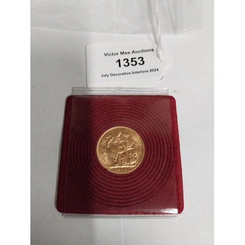 1353 - King Edward VII  English Gold Sovereign. 1910 - NOT ON SITE FOR VIEWING