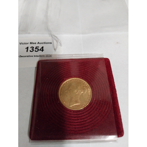 1354 - Queen Victoria English Gold Sovereign. 1872 - NOT ON SITE FOR VIEWING