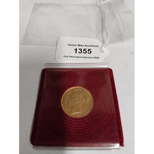 1355 - Queen Victoria English Gold Sovereign. 1885 - NOT ON SITE FOR VIEWING