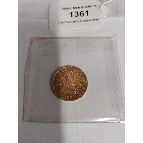 1361 - 20 German Marks Gold Coin Kaiser Willhelm II. 1905 - NOT ON SITE FOR VIEWING