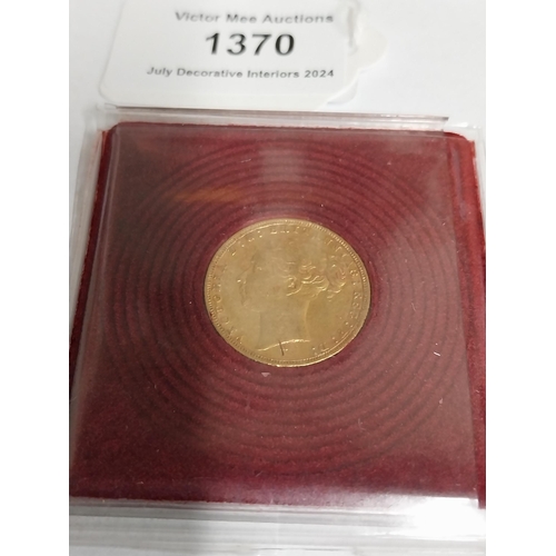 1370 - Queen Victoria English Gold Sovereign. 1878 - NOT ON SITE FOR VIEWING