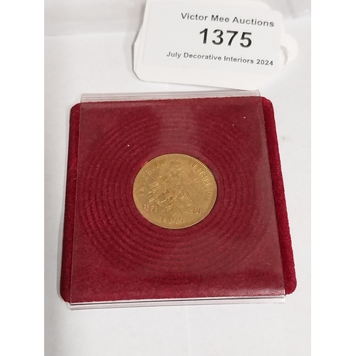 1375 - 8 Florin / 20 Francs Austria Franz Joseph I. Gold Coin 1877  - NOT ON SITE FOR VIEWING