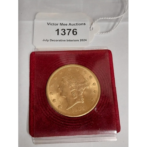 1376 - 20 Dollar United States Gold Double Eagle / Liberty  Head Coin . 1904  - NOT ON SITE FOR VIEWING