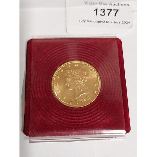 1377 - 10 Dollar United States Gold Eagle /  Liberty  Head Coin . 1893  - NOT ON SITE FOR VIEWING