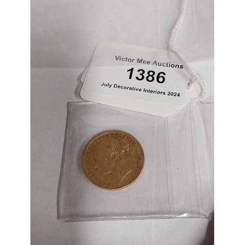 1386 - Queen Victoria English Gold Sovereign. 1880 - NOT ON SITE FOR VIEWING