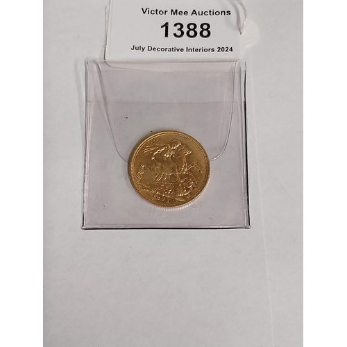 1388 - Queen Victoria English Gold Sovereign. 1871 - NOT ON SITE FOR VIEWING