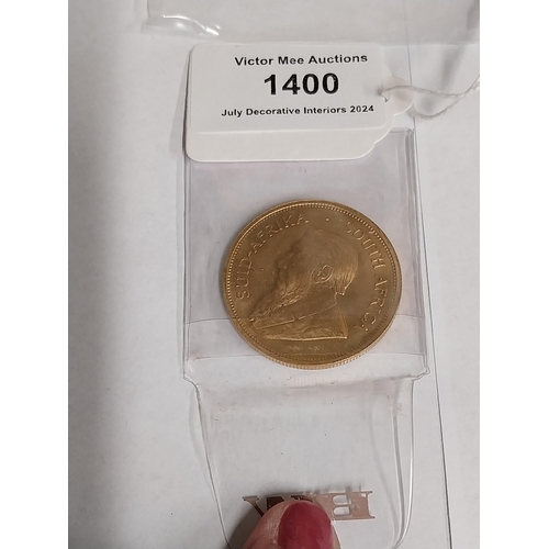 1400 - 1 oz. Pure gold Krugerrand Bullion Coin 1977.    - NOT ON SITE FOR VIEWING