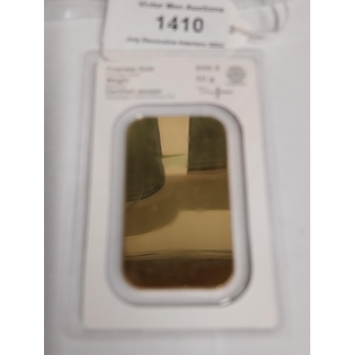 1410 - 50 gram HERAEUS Gold Bar, in original packaging.099033  .    - NOT ON SITE FOR VIEWING