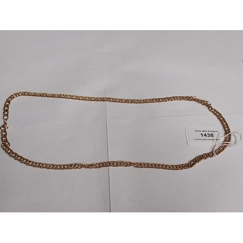 1438 - Yellow metal necklace.  { 68cm L }.