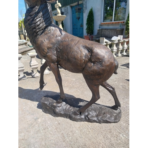 1115 - Exceptional quality bronze sculpture of a Majestic Stag mounted on craggy rock {205 cm  H x 150 cm W... 