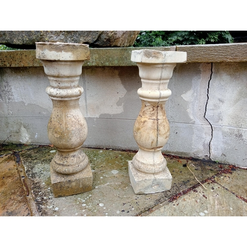 1211 - Pair of composition stone balustrades {H 46cm x W 13cm x D 13cm}. NOT AVAILABLE TO VIEW IN PERSON