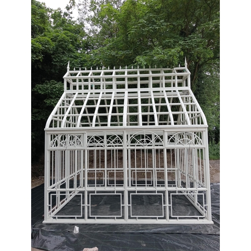 1304 - Exceptional quality wrought iron glass house - conservatory in the Victorian style complete with gla... 