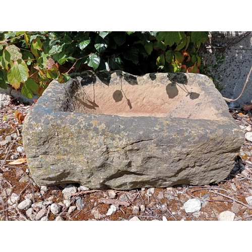 1318 - Yorkshire stone feeding trough {H 23cm x W 60cm x D 43cm }. NOT AVAILABLE TO VIEW IN PERSON