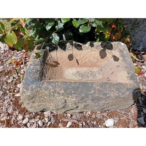 1318 - Yorkshire stone feeding trough {H 23cm x W 60cm x D 43cm }. NOT AVAILABLE TO VIEW IN PERSON