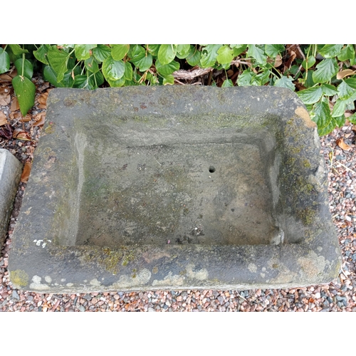 1319 - Yorkshire stone trough {H 26cm x W 56cm x D 40cm }. NOT AVAILABLE TO VIEW IN PERSON