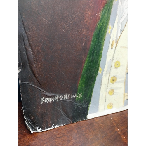 320 - Wolf Tone Naive Oil on Board { 46cm H X 39cm W }.