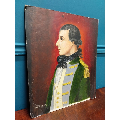 320 - Wolf Tone Naive Oil on Board { 46cm H X 39cm W }.