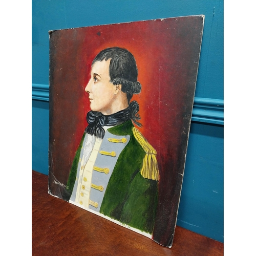 320 - Wolf Tone Naive Oil on Board { 46cm H X 39cm W }.