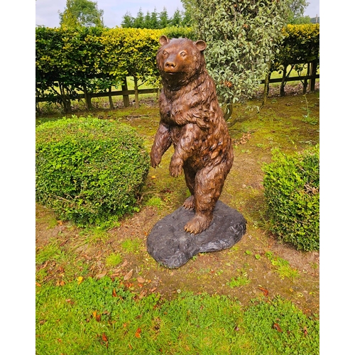 1326 - Excellent quality bronze statue of a Bear {117 cm H x 50 cm W x 71 cm D}.