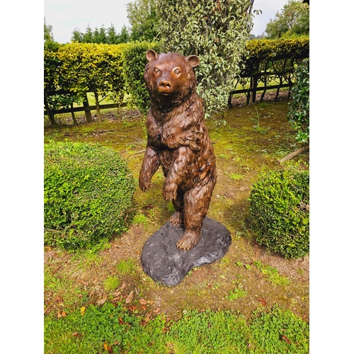 1326 - Excellent quality bronze statue of a Bear {117 cm H x 50 cm W x 71 cm D}.