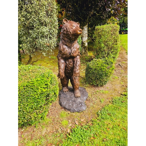 1326 - Excellent quality bronze statue of a Bear {117 cm H x 50 cm W x 71 cm D}.