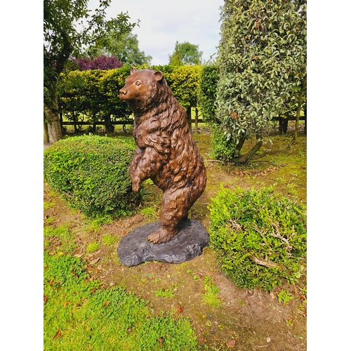 1326 - Excellent quality bronze statue of a Bear {117 cm H x 50 cm W x 71 cm D}.