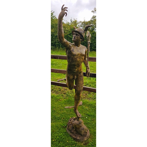 1328 - Excellent quality bronze sculpture of Mercury {}.