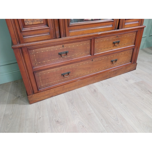 16 - Edwardian walnut wardrobe with mirrored door {235 cm H x 152 cm W x 60 cm D}.