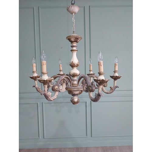 179 - Early 20th C. French giltwood chandelier {82 cm H x 80 cm Dia.}.