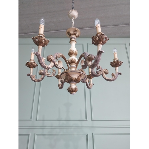 179 - Early 20th C. French giltwood chandelier {82 cm H x 80 cm Dia.}.