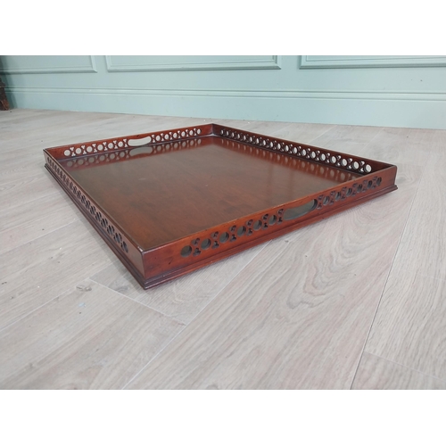 205 - Good quality mahogany butlers tray in the  Chippendale style {7 cm H x 74 cm W x 60 cm D}.