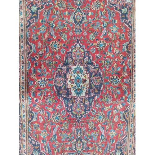 304 - Persian Kashan carpet square {215cm H x 130cm W}