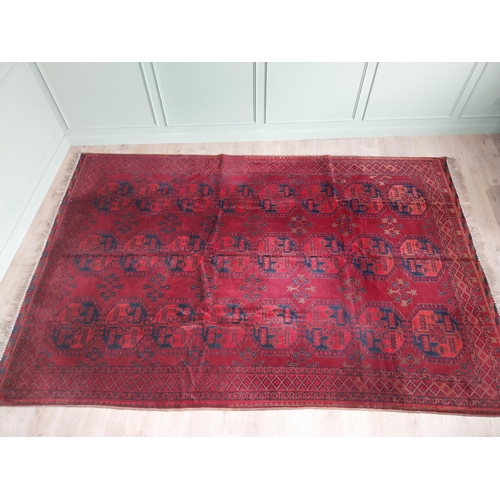 76 - Antique Afghan carpet square {402cm H x 272cm