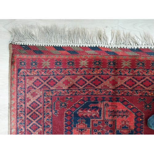 76 - Antique Afghan carpet square {402cm H x 272cm