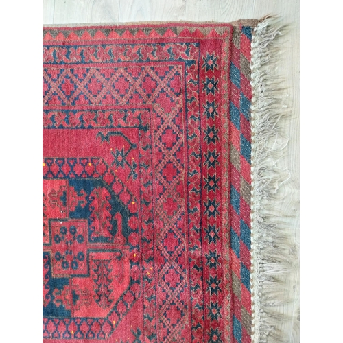 76 - Antique Afghan carpet square {402cm H x 272cm